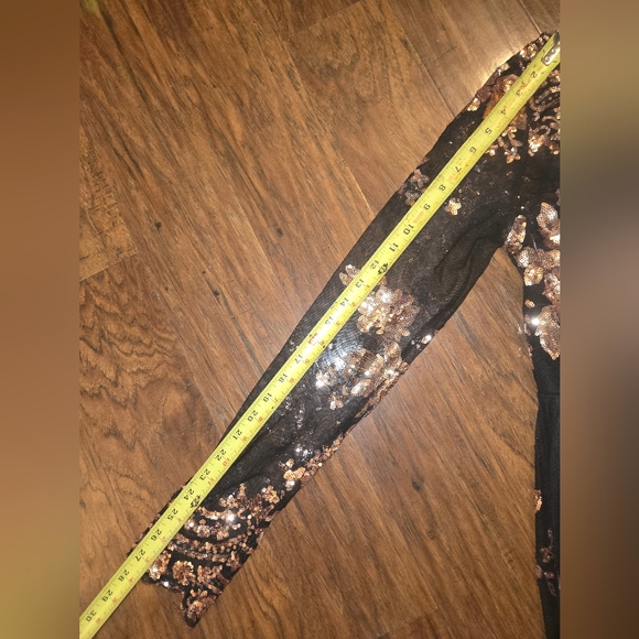 Fashion Nova All Nighter Long Sleeve Sequin Gown With High Thigh Split Small - Picture 7 of 12